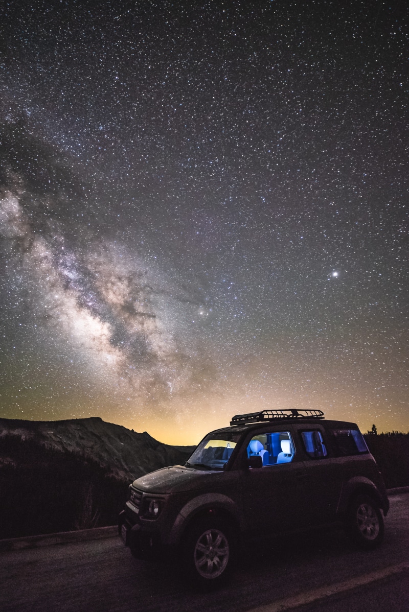 exploration, jeep, space, travel, gray, roadtrip, nature, road trip, beauty in nature, galaxy, astronomy, transportation, light, constellation, car, star field