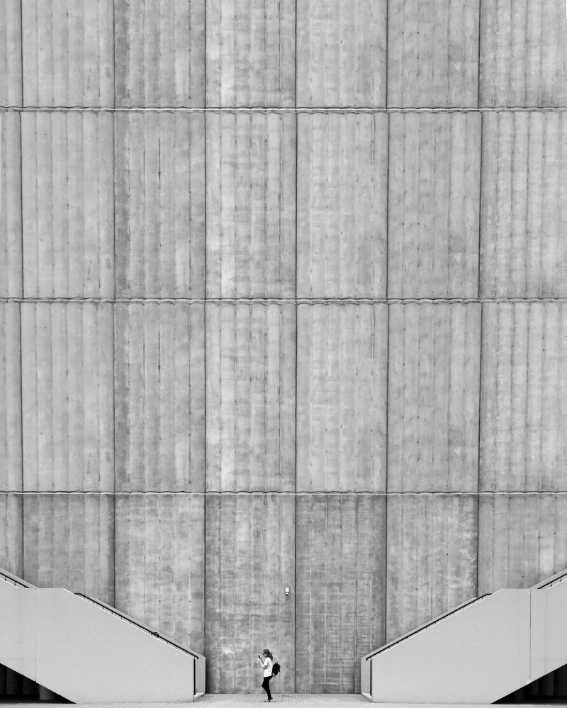 stairs, wall - Building Feature, stand, profile, beside, wall, lady, indoors, backgrounds, human, rise, modern, two, scale, urban Scene, black And White