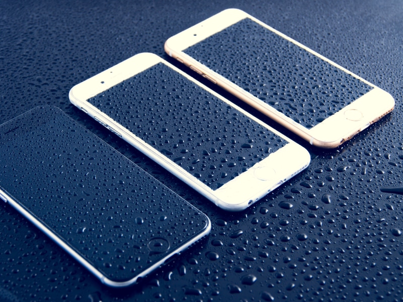 silver, rain, glass, reflection, gray, metal, 6s, no people, wet, rose, drop, wireless technology, communication, iphone, condensation, screen, 4K, white color
