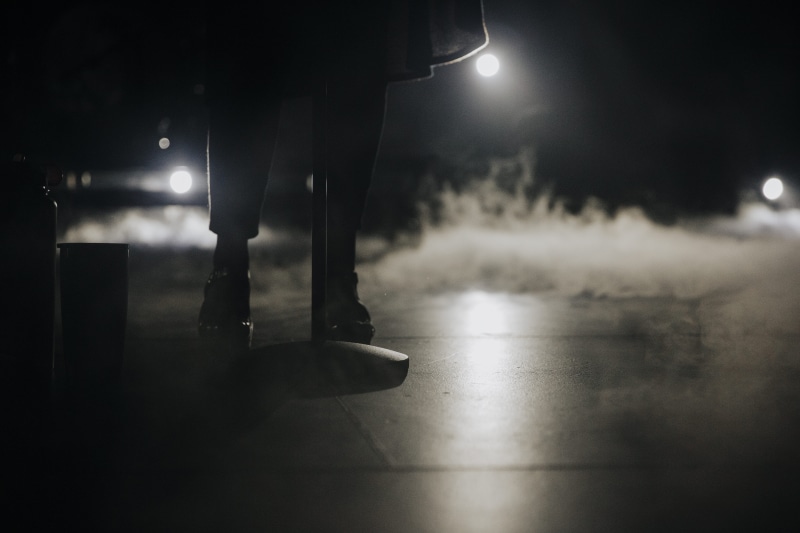 lights, stage, transportation, wet, dark, epic, concert, 5K, illuminated, flooring, lighting equipment, fog, standing, no people, silhouette, light - natural phenomenon
