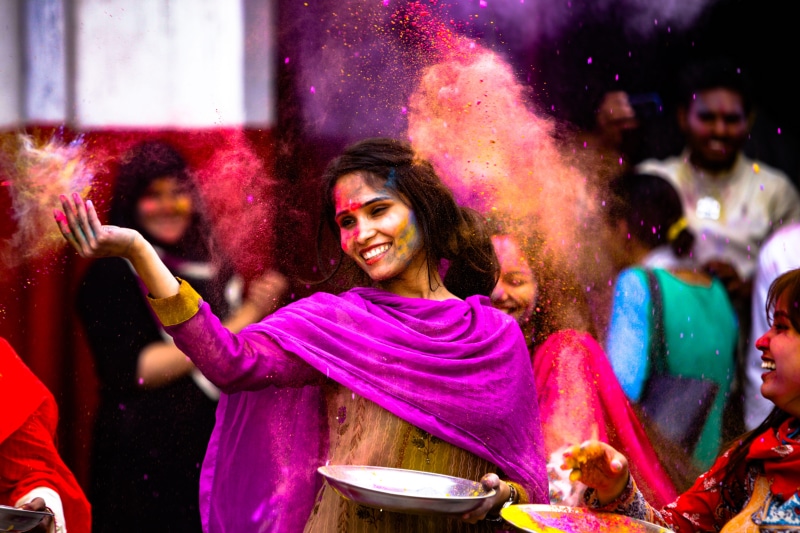 enjoyment, adult, multi colored, concert, happiness, dress, colorful, joy, fashion, female, positive emotion, fun, traditional, dance, woman, powder paint
