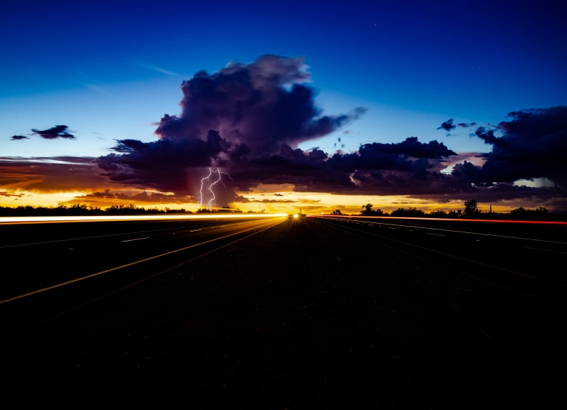 no People, travel, highway, road, dramatic Sky, cloudscape, sky, dark, photo, outdoors, night, landscape, long exposure, street, white tank mountain, background