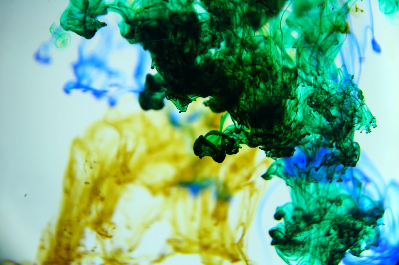 splash, Ink, design, White, Drop, pollution, green, flow, cover, wave, watercolor, abstract, smoke, brown, close-up, colorful, macro, Water, motion, blue