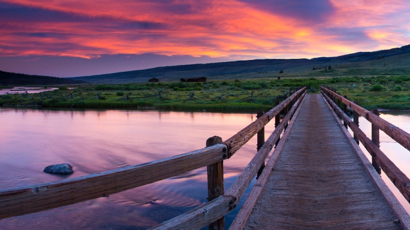 nature, bridge, water, grass, railing, sky, no people, wood - material, footbridge, 1080P, stone, wooden, bridge - man made structure, tranquility, scenics - nature