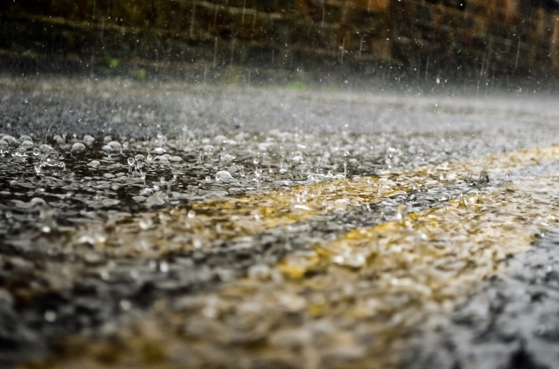 motion, close-up, rain, drop, seasons, raindrops, spring, surface level, land, untitled, 2K, raindrop, no people, road, macro, wet, background, nature
