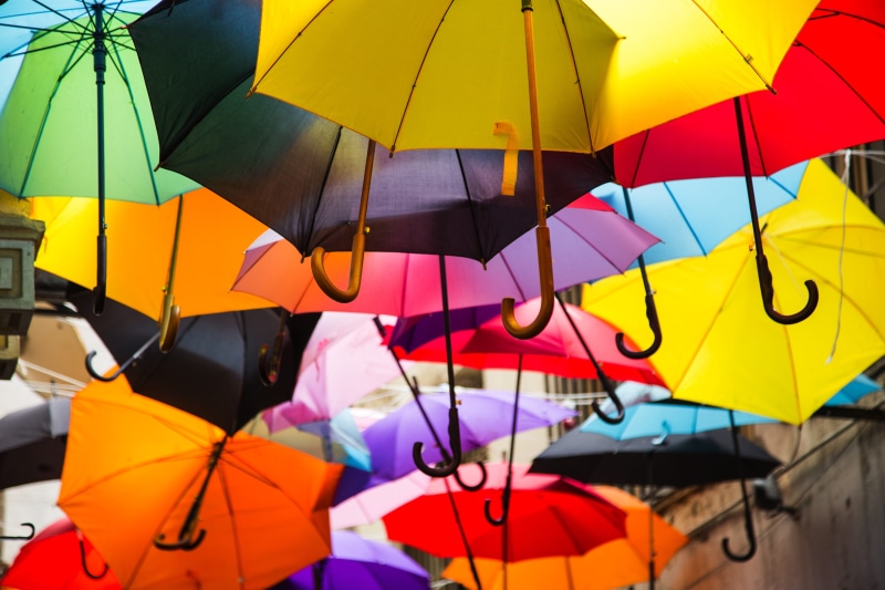 choice, creativity, close-up, hanging, sunlight, architecture, large group of objects, vivid color, horizontal, red, perspective, nature, motif, cute, full frame
