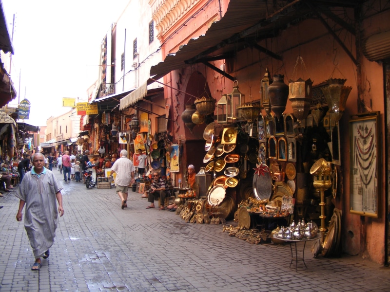 marrakesh, city life, group of people, urban Scene, street market, daytime, lamp, sale, architecture, real people, merchandise, medina, moroccan, souk