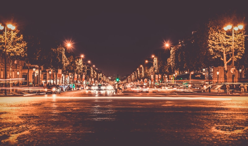 lighted, travel, tourist destination, building exterior, downtown, light, travel destinations, evening, architecture, passing, 5K, building, road, nature