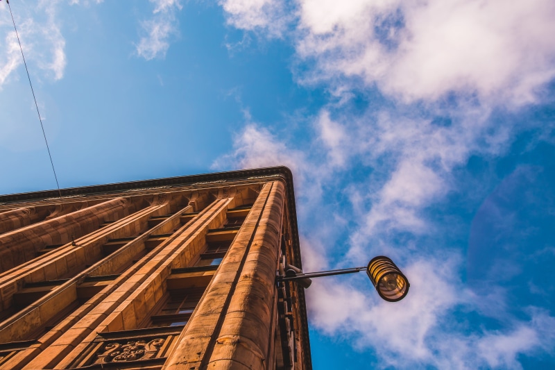 tall - high, street light, lamp, urban, city, nature, built structure, clouds, no people, streetview, sunlight, stockholm, low angle view, day, street