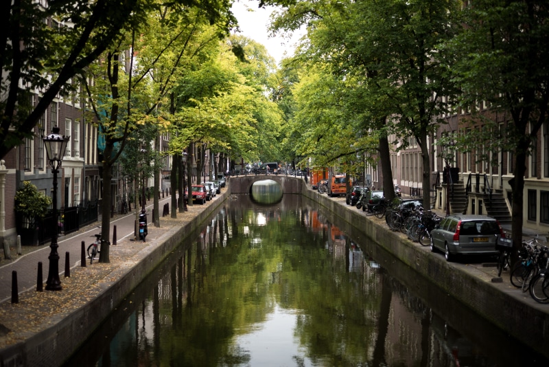 transportation, mode of transportation, cars, diminishing perspective, car, streetview, outdoors, motor vehicle, built structure, street, amsterdam, land vehicle