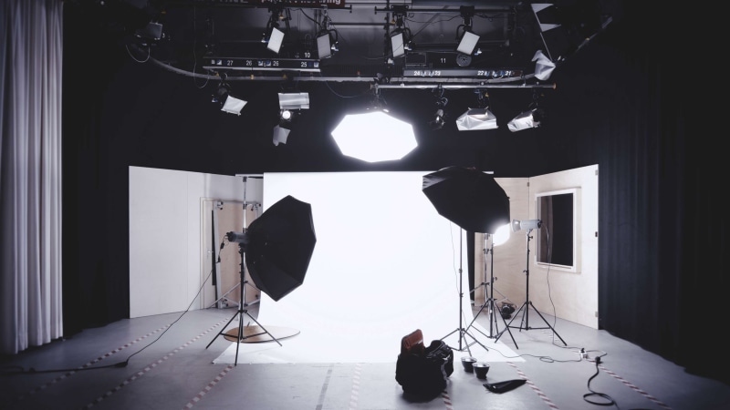 room, technology, contemporary, no people, photography, camera - photographic equipment, computer equipment, electric lamp, work, arts culture and entertainment