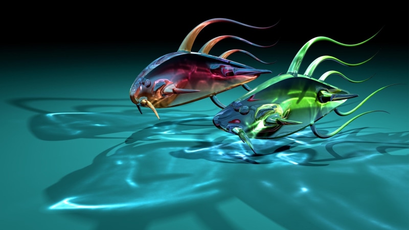 artwork, graphic design, graphics, 4K, digital art, water, fish, art, underwater, transparent, translucent, artistic, fantasy, 3d