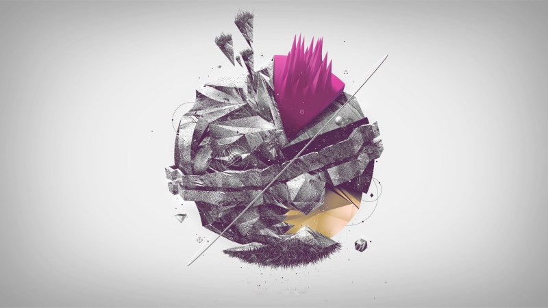 high angle view, hipster, decoration, human Face, destruction, pink color, still life, breaking, art, copy space, nature, illustration, gray background