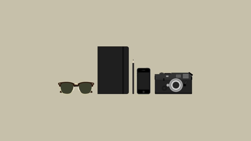 gear, camera, hipster, 1080P, iphone, sunglasses, moleskine, pencil, hd, vintage, 35mm, notebook
