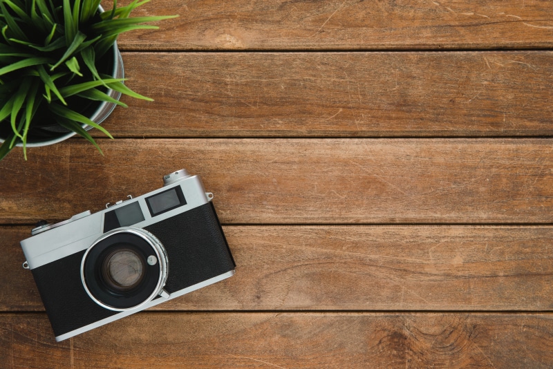 leaf, leisure, background, empty, flatlay, black, wooden, brown, lifestyle, film, object, wood, style, copyspace, travel, retro styled, obsolete, silver