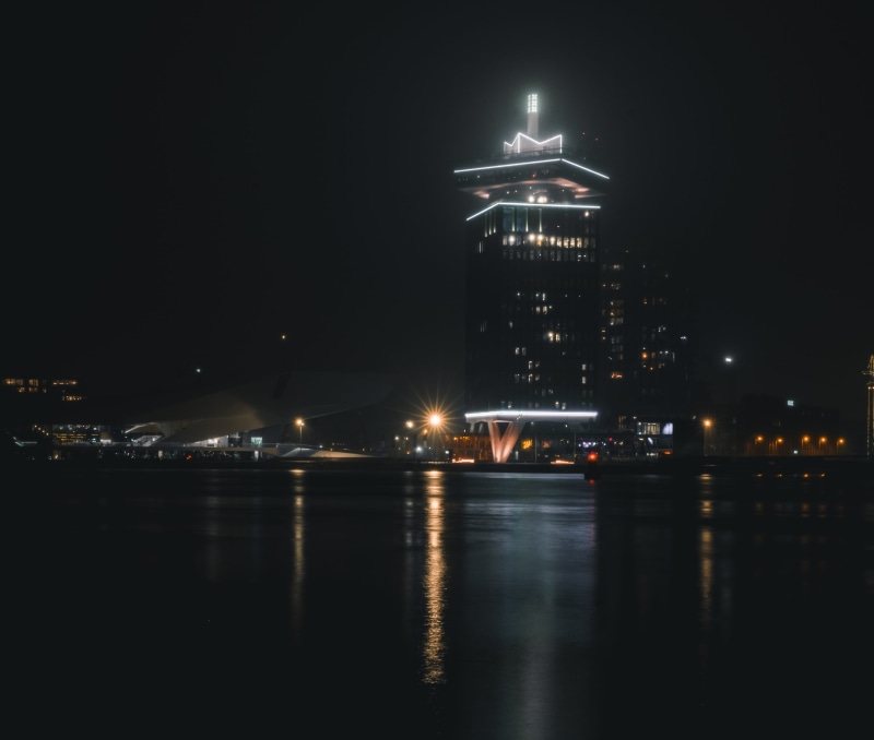 waterfront, nightphotography, outdoors, tower, transportation, light, pier, long exposure, motion, built structure, building exterior, 4K, city, skyscraper
