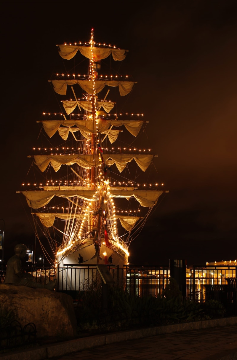 nature, ageofsail, sky, architecture, harbor, light, port, mexico, night, 2K, christmas, decoration, travel destinations, building exterior, glowing, tallship