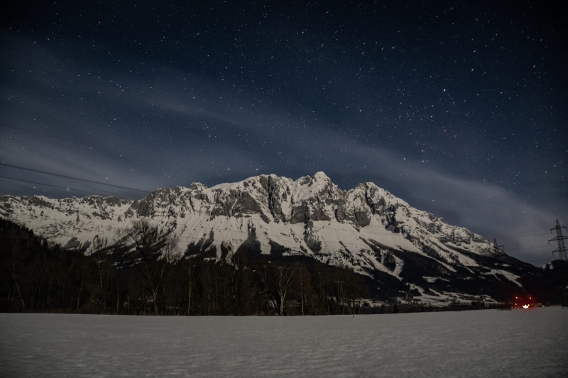 austria, alps, star - space, ice, night sky, formation, no people, tranquil scene, mountain peak, tree, stars, winter, beauty in nature, idyllic, outdoors