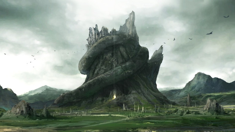 religion, mountain, hill, history, sky, beauty in nature, scenics, scenics - nature, animation, bird, monuments, asia, digital art, artwork, architecture