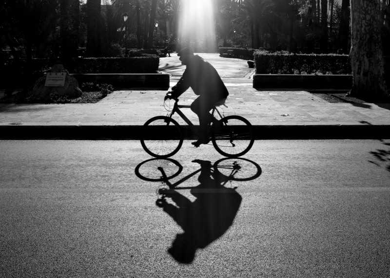 outdoors, people, cycling, backlight, sport, grayscale, man, blackandwhite, one Person, street, black And White, palermo, Untitled, urban Scene, cycle