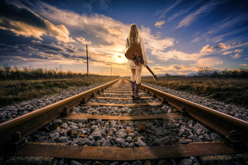the way forward, leisure activity, transportation, atmospheric, one person, acoustic, railway line, railway, wide, beauty in nature, romance, railroad