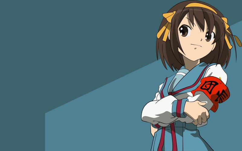 1080P, copy space, human representation, indoors, anime, Suzumiya Haruhi , communication, sky, one person, The Melancholy of Haruhi Suzumiya, girl, cartoon