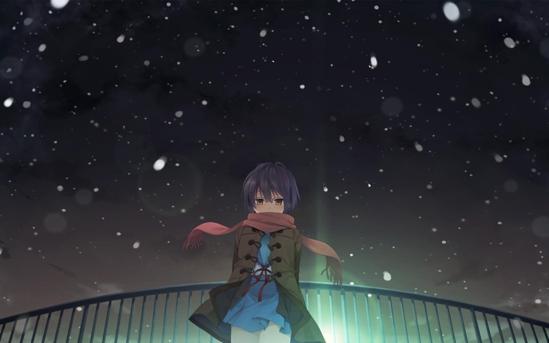 astronomy, nature, winter, lifestyles, star - space, leisure activity, real people, anime, digital composite, clothing, sky, front view, innocence, one person