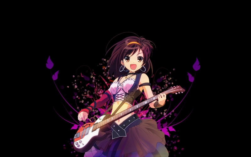 indoors, event, lifestyles, one person, music, entertainment occupation, women, musician, portrait, 1080P, The Melancholy of Haruhi Suzumiya, festival