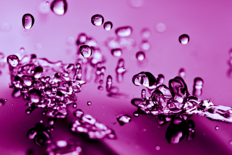 splashing, backgrounds, freshness, focus, droplets, wet, purple, nature, shallow, macro, 5K, water, Splash, abstract, bubble, photography, close-up, waters