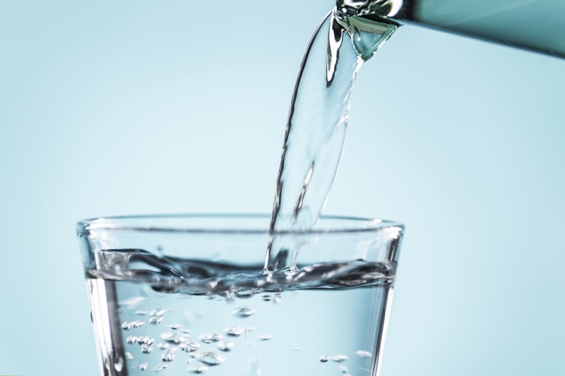 nature, beverage, purity, 4K, indoors, aqua, clean, drink, flowing, clear, food and drink, h2o, liquid, blue background, drinking water, pouring, running water