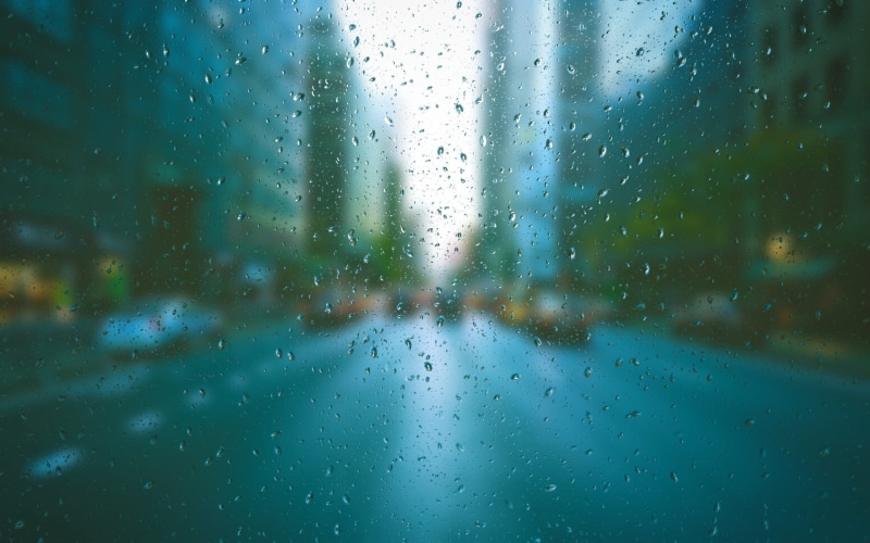 rain, focus on foreground, clean, transparent, 1080P, blur, indoors, window, wet, raindrop, backgrounds, no people, rainy season, waterdrops, monsoon