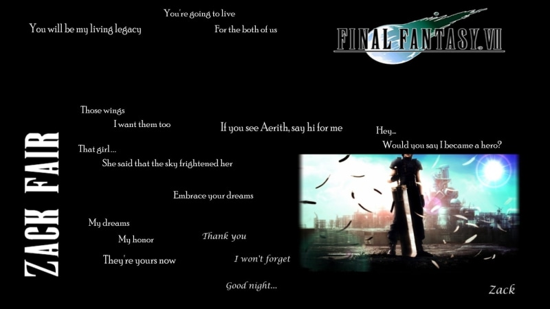 night, touch screen, Zack Fair, digital, representation, device screen, video games, Final Fantasy VII, western script, connection, human representation