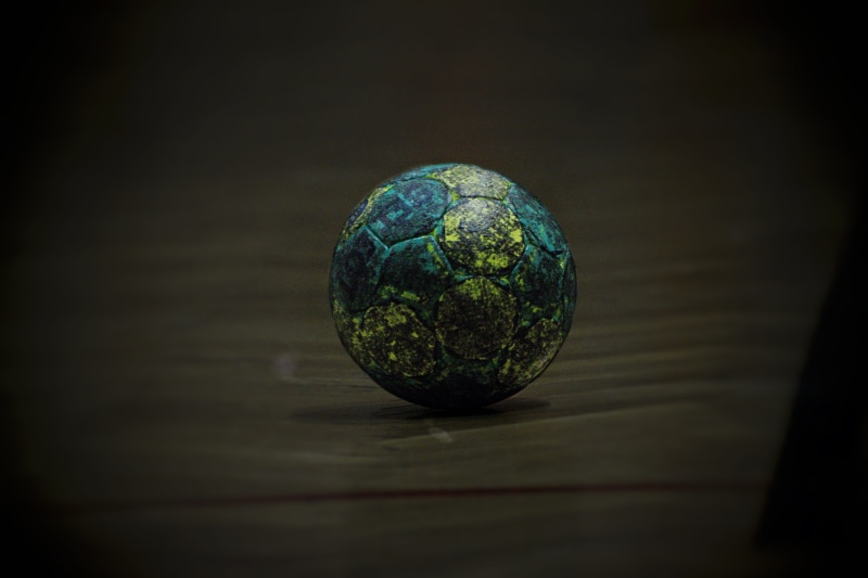 reflection, black background, player, fruit, handball, healthy eating, 5K, indoors, planet earth, movement, ball, wood - material, single object, throw