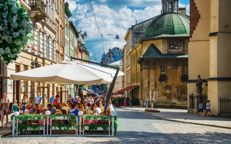 Ukraine, city, 2K, lions, lviv, parasol, outdoor, white