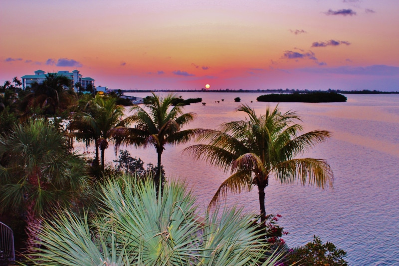 cloud - sky, sunset, no people, tranquility, florida, tropical climate, scenics - nature, horizon over water, beach, bay, romantic sky, outdoors, land