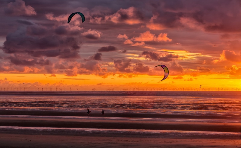 surfing, sunset, kite, kite surfers, 1080P, New Brighton, beach, new, brighton, surfers