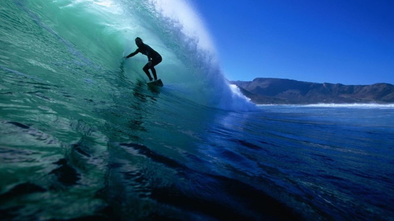 1080P, big, person, water, hd, surfing, wave, sea, silhouette