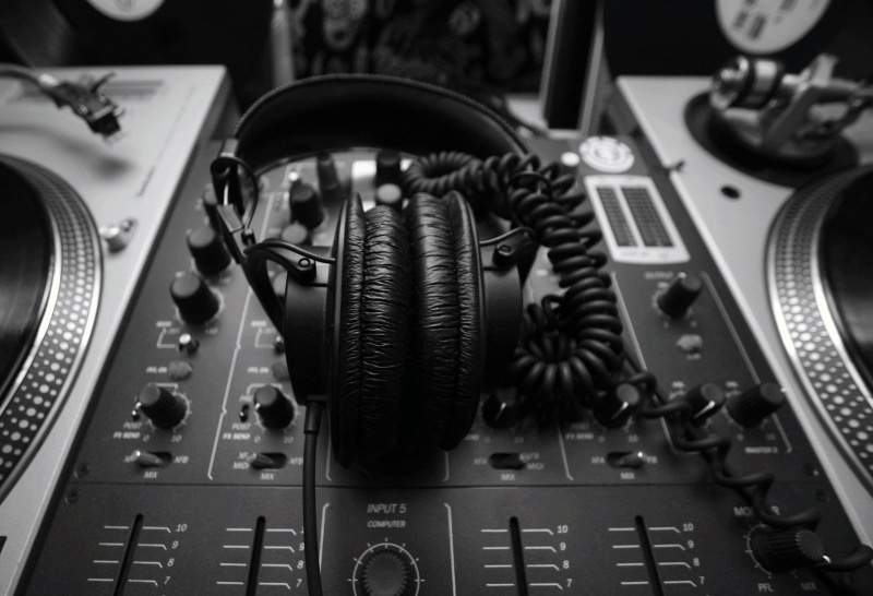 clean, control panel, high angle view, control, close-up, black and white, nightlife, full, mixing, indoors, sound Mixer, machinery, remote, sound Recording Equipment