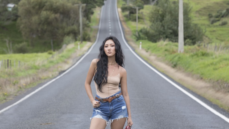 one person, casual clothing, women, day, hair, 1080P, young women, portrait, beautiful woman, Mamamoo, front view, K-pop, young adult, Hwasa, outdoors
