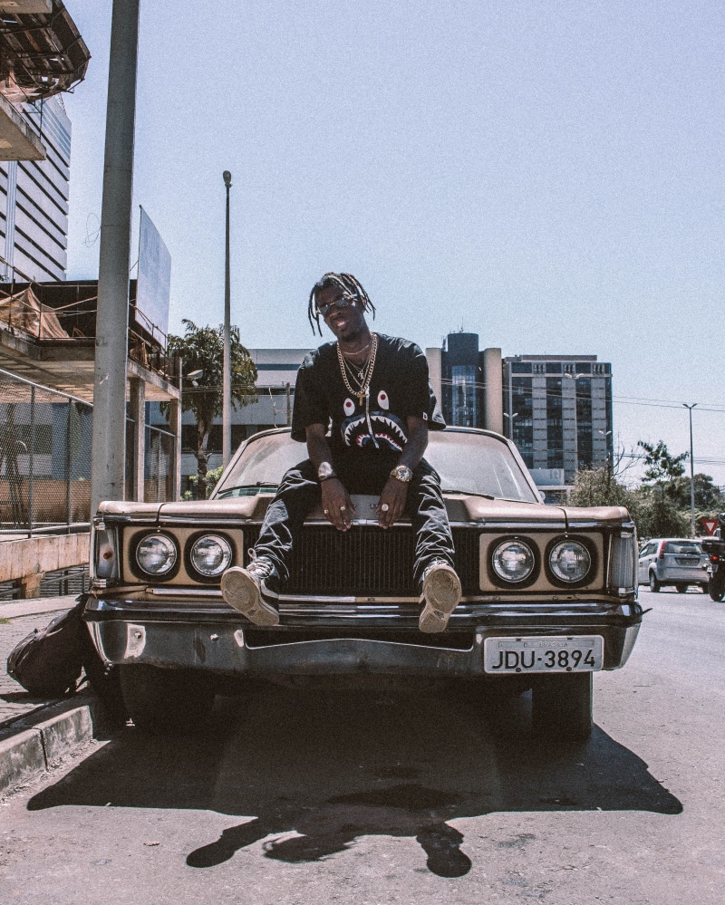 bape, photoshoot, photo, city, day, stylish, built structure, real people, clear sky, 4K, front view, hood, portrait, streetwear, architecture, mode of transportation