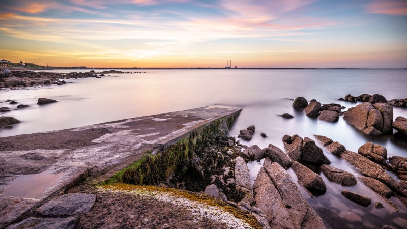 a7, full frame, 1080P, europe, motion, Dublin, gray, Seapoint, photography, body of water, sky, rock, IE, Seascape, Sunset, long, daytime, travel, ultra