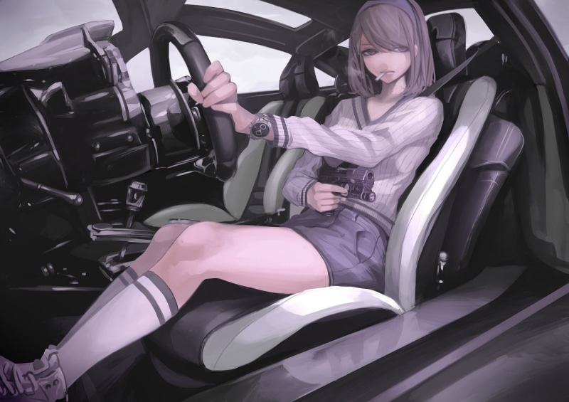 vehicle, mode of transportation, steering wheel, sitting, 720P, women, vehicle interior, socks, short hair, travel, Pagani Huayra, car, leisure activity