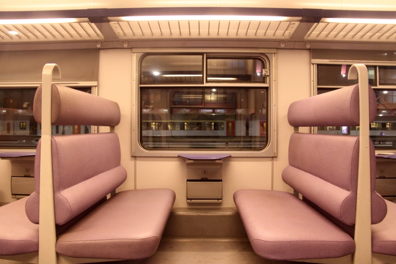 seat, absence, 4K, seats, luxury, passenger train, public transportation, window, interior, leather, empty, transportation, indoors, mass transit, padded