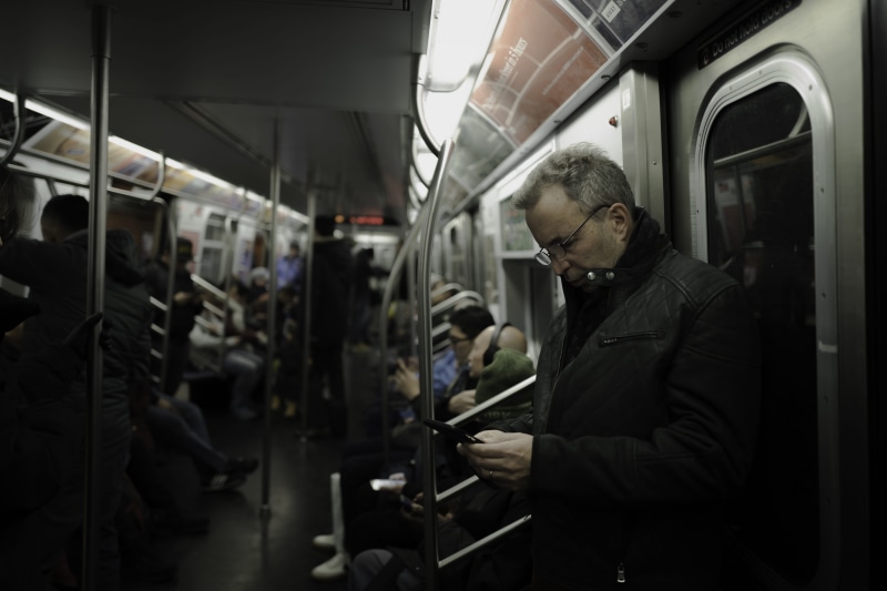 business, focus, one person, photography, glasses, mode of transportation, carriage, man, subway, unexpeted, public, public transportation, inside, working