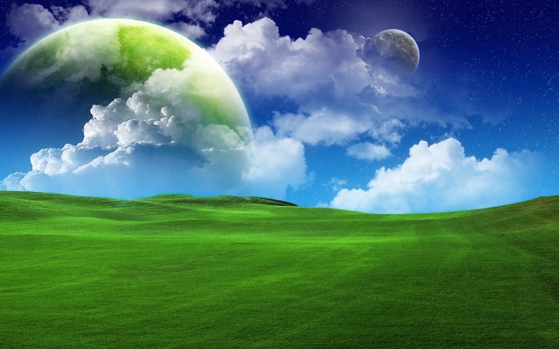 dark, planetary Moon, 1080P, clouds, astrology, plant, sunlight, digital composite, backgrounds, meadow, cloud - Sky, cloudscape, grass, summer, planet - Space