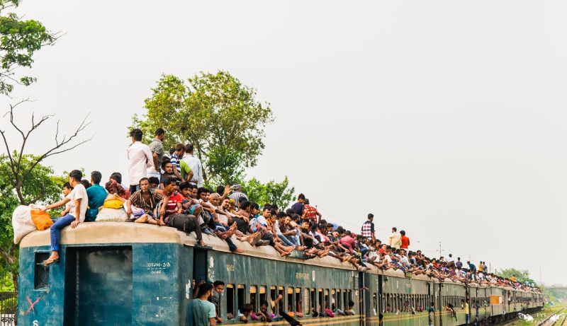 subway, adult, metro, leisure activity, reckless, city, 5K, plant, train, train roof, transportation, station, nature, bangladesh, group of people, lifestyles
