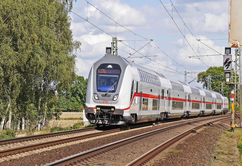deutsche bahn, db, railway, day, travel, electric locomotive, station, public transportation, power supply, leafed, nature, new, 2K, signals, br146, heel