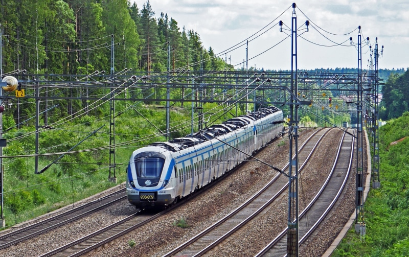 plant, railway, cross-member, fast traffic, rail transportation, public transportation, electrical multiple unit, Ascent, upplands, power supply, cloud - sky