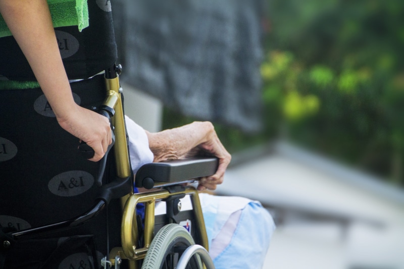 chair, aged, pushing wheel chair, elder care, day, care, transportation, 4K, body part, aged care, one person, healthcare, wheelchair, support, men, helping