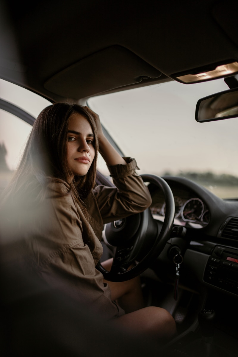 cheerful, inside, beautiful, smiling, females, happiness, steering Wheel, bmw, traffic, women, beauty, one Young Woman Only, elegance, young Adult, one Person